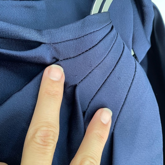 SIMKHAI Navy Blue Crepe Satin Combo Bustier Wrap Dress Size 0 - Picture 8 of 11